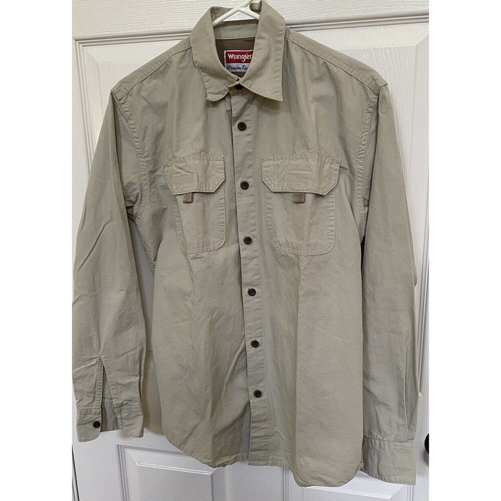 Wrangler Premium Quality‎ Shirt S Relaxed Fit Button Up Point Collar Long Sleeve